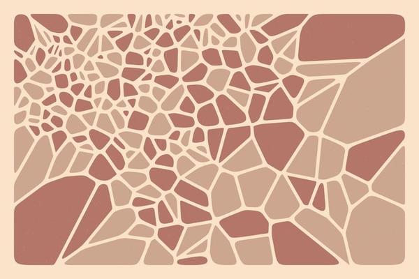 Classic Voronoi diagram pattern design. Brown, beige grid mesh abstract geometric background for card, invitation, and presentation