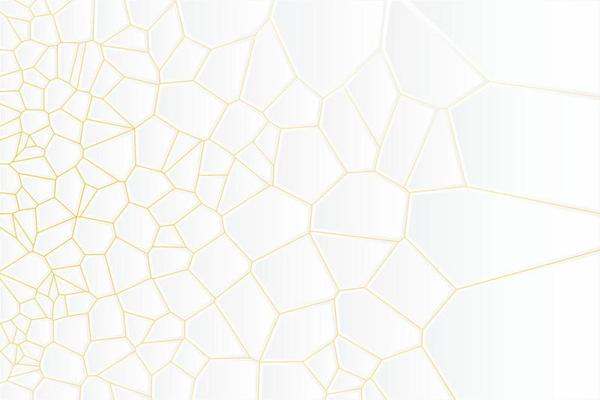 Abstract Voronoi diagram blocks cell pattern. Minimalist geometric illustration background with gold gradient backlight
