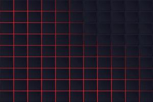 Abstract geometric squares on black background with red gradient backlight vector