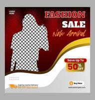 Social media post fashion sale woman with elegant style template vector