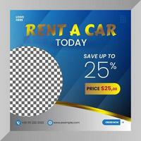 Social media post or flyer car rental for social media marketing or banner template vector