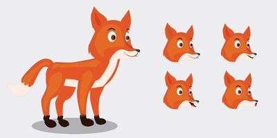 Cartoon fox character with  different  expansion vector