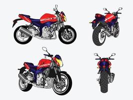 Motor bike cartoon Vector Set. the motorbike character set use any of your project, like animation or presentation