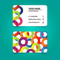 Modern simple light business card template with flat user interface. Colorful circle template design vector