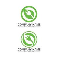 Logos of green Tree leaf ecology vector