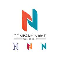 N Letter and font Logo design and Template vector