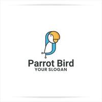 macaw bird logo design, parrot, technology vector