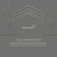 islamic greeting hajj for eid adha mubarak and pilgrimage vector