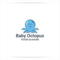 cute baby octopus logo design vector