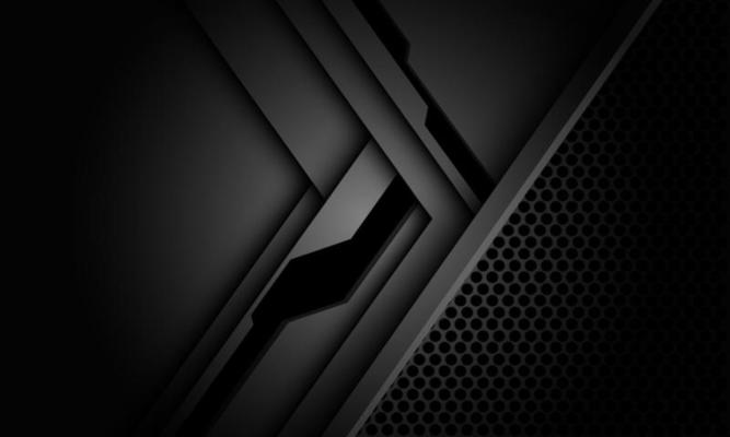 Abstract grey black cyber geometric circle mesh pattern shadow design modern futuristic technology background vector