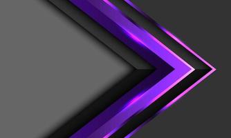 Abstract purple arrow direction geometric on grey with blank space design modern futuristic background vector