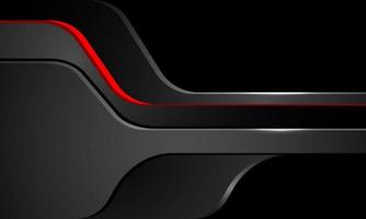 Abstract red black shadow curve overlap on grey metallic design modern futuristic background vector