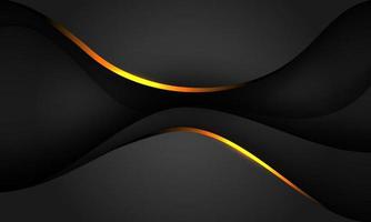 Abstract gold black shadow curve overlap on grey metallic design modern futuristic background vector