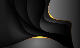 Abstract gold black shadow curve overlap on grey metallic design modern futuristic background vector