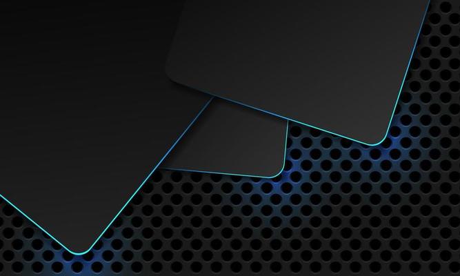 Abstract blue light grey square overlap on circle mesh pattern design modern futuristic