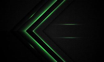 Abstract green light arrow on black with hexagon mesh design modern luxury futuristic technology background vector
