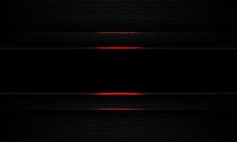 Abstract black line banner red light shadow on dark hexagon mesh banner design modern futuristic technology background vector