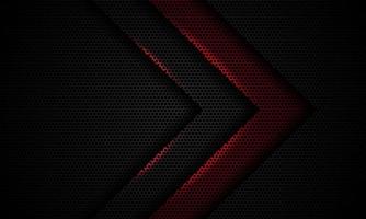 Abstract red grey arrow direction shadow light on hexagon mesh design modern luxury futuristic technology background vector