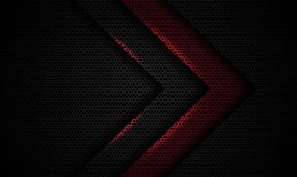 Abstract red grey arrow direction shadow light on hexagon mesh design modern luxury futuristic technology background vector