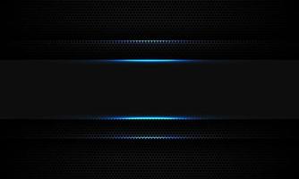 Abstract grey line banner blue light shadow on black hexagon mesh banner design modern futuristic technology background vector