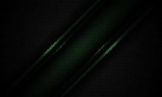 Abstract green line slash dynamic light shadow on dark grey mesh design modern futuristic technology background vector