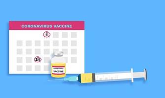 Concepts of coronavirus vaccine two doses injection vector