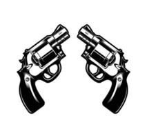 Dual Revolvers Kaliber Vector Illustration Design