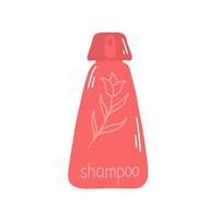 Red shampoo bottle in flat style, vector. Tube, bottle for web design. Bottle for shampoo isolated vector illustration.