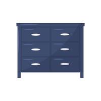 muebles de tocador azul aislado sobre fondo blanco. muebles de madera para el interior del hogar. vector