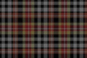 Plaid pattern seamless vector. Dark textured tartan check background vector