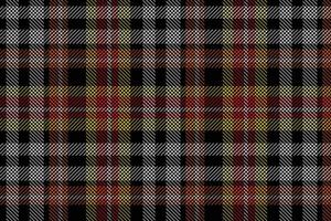 Plaid pattern seamless vector. Dark textured tartan check background vector