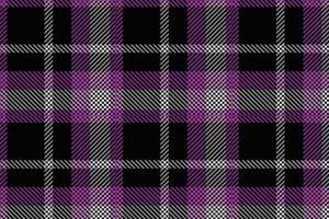 Plaid pattern seamless vector. Dark textured tartan check background vector