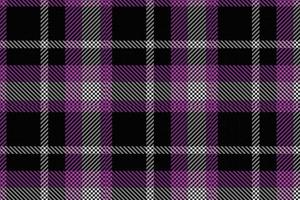 Plaid pattern seamless vector. Dark textured tartan check background vector