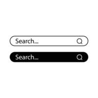 Search here. Search bar for ui. Search bar vector icons in flat design, isolated on white background. Vector illustration.