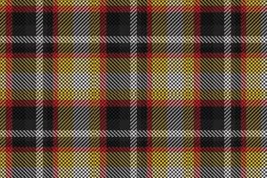 Plaid pattern seamless vector. Dark textured tartan check background vector