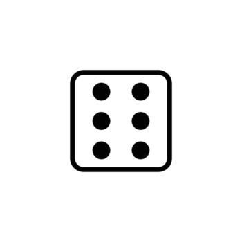 Game dice. Set of game dice, isolated on white background. Dice in a flat and linear design from one to six. vector