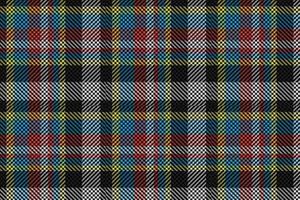 Plaid pattern seamless vector. Dark textured tartan check background vector