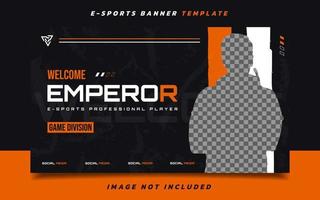 Welcome New Player E-sports Gaming Banner Template for Social Media vector