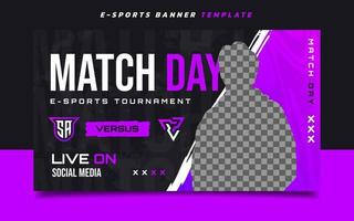 Match Day E-sports Gaming Banner Template for Social Media vector