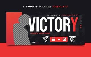 plantilla de banner de juegos de victoria versus e-sports para redes sociales vector