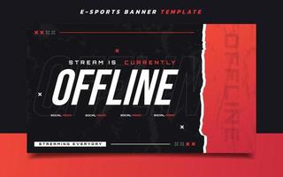 Stream Offline Gaming Banner Screen Template with Logo for Social Media