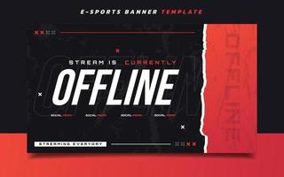 Stream Offline Gaming Banner Screen Template with Logo for Social Media vector