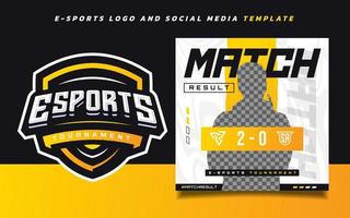 Set of Match Result E-sports Gaming Banner Template for social media and Gaming Tournament Logo vector