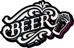 vector de tipografía de letras de cerveza