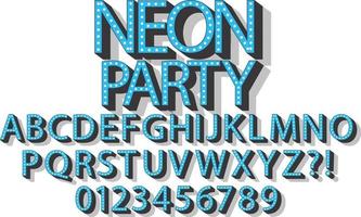 3D Neon alphabets vector