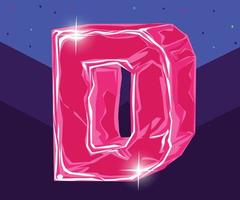 3D D Pink alphabet vector