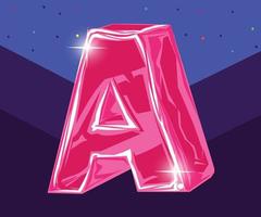 3D A Pink alphabet vector