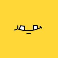 Vector mouth expression on yellow background