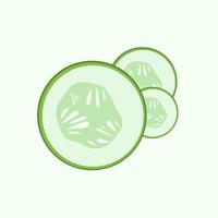 Cucumber slices vector