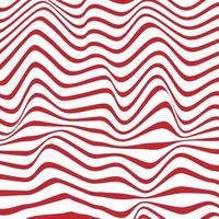 Red and white zebra wavy line pattern for template, poster, backround vector